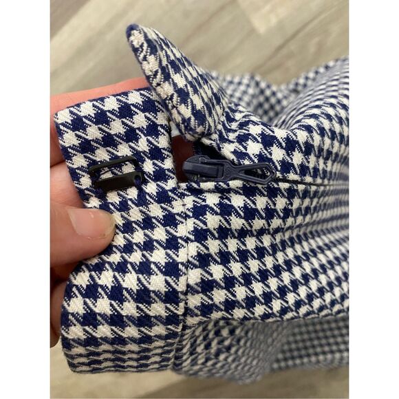 Celine Paris Blue White Houndstooth Straight Pencil Skirt, Size 40 / US Medium * - Picture 14 of 14